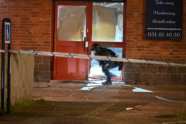 Ett larm om en explosion i Gamlestaden i Göteborg inkom under söndagskvällen. Foto: Björn Larsson Rosvall/TT