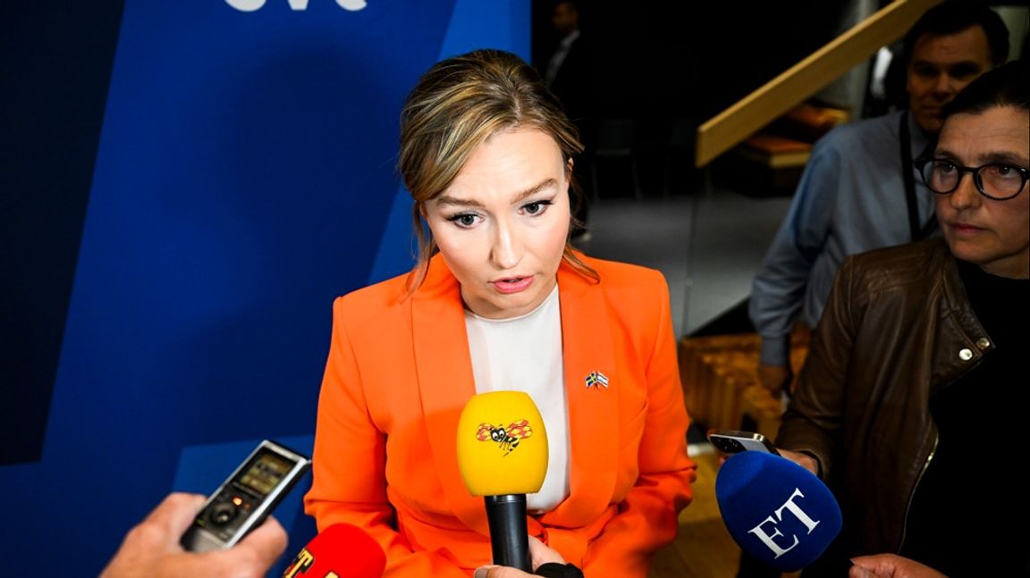 Ebba Busch, partiledare för Kristdemokraterna. Foto: Fredrik Sandberg/TT