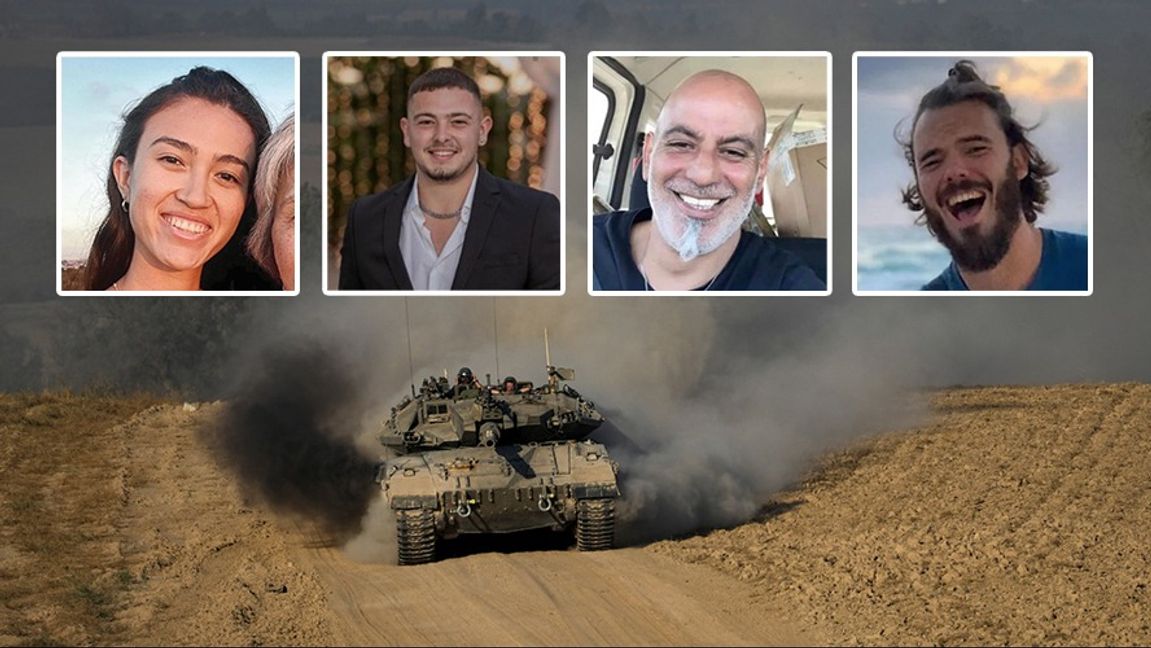 Noa Argamani, Almog Meir Jan, Andrey Kozlov och Shlomi Ziv fritogs under dagen, enligt IDF. Foto: Tsafrir Abayov/AP/TT/IDF