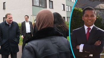 Stefan Löfven besöker Tjärna Ängar i Borlänge. Foto: Fredrik Sandberg/TT