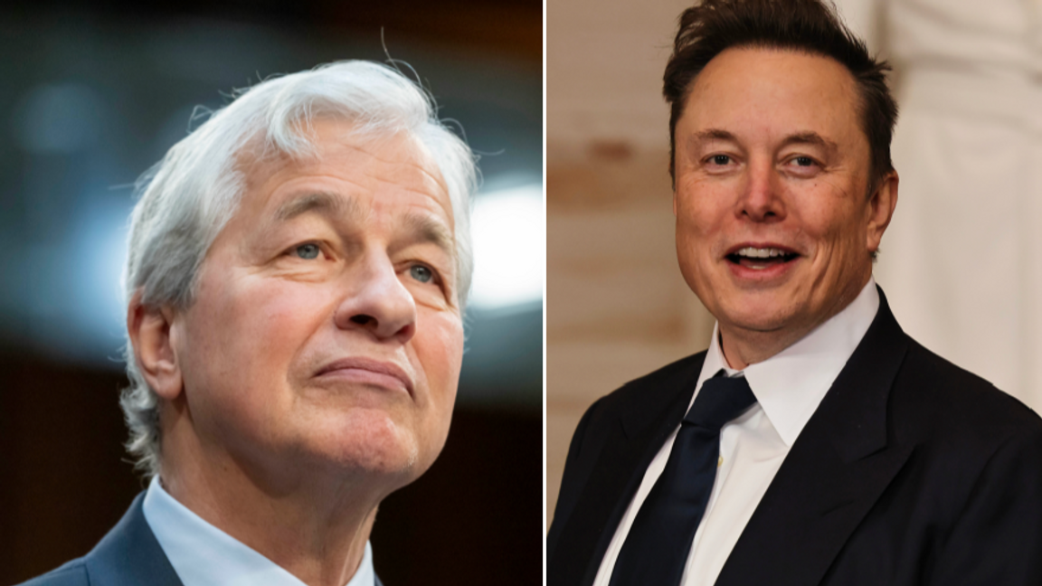 JP Morgans vd Jamie Dimon och Tesla-ägaren Elon Musk är kompisar igen efter år av konflikter. Foto: Alex Brandon/Chip Somodevilla/AP
