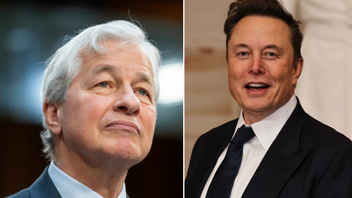 JP Morgans vd Jamie Dimon och Tesla-ägaren Elon Musk är kompisar igen efter år av konflikter. Foto: Alex Brandon/Chip Somodevilla/AP
