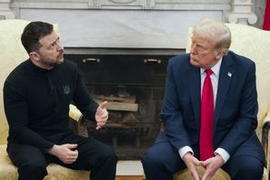 Ukrainas president Volodymyr Zelenskyj är på besök hos president Donald Trump i Vita huset. Mystyslav Chernov/AP/TT