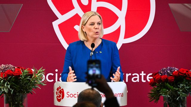 Socialdemokraternas partiledare Magdalena Andersson. Foto: Claudio Bresciani/TT