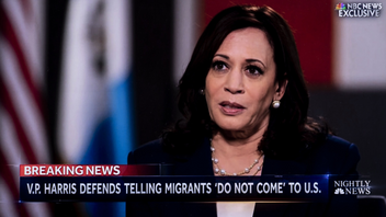 Kamala Harris i intervju på NBC news 8 juni i år. Foto: NBC/TT
