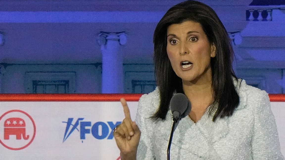 Nikki Haley under debatten. Foto: Morry Gash/AP