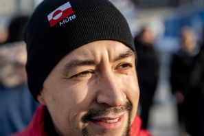 Múte Bourup Egede och de andra partiledarna i Grönlands parlament ger Trump svar på tal. Arkivbild. Mads Claus Rasmussen/Ritzau/TT