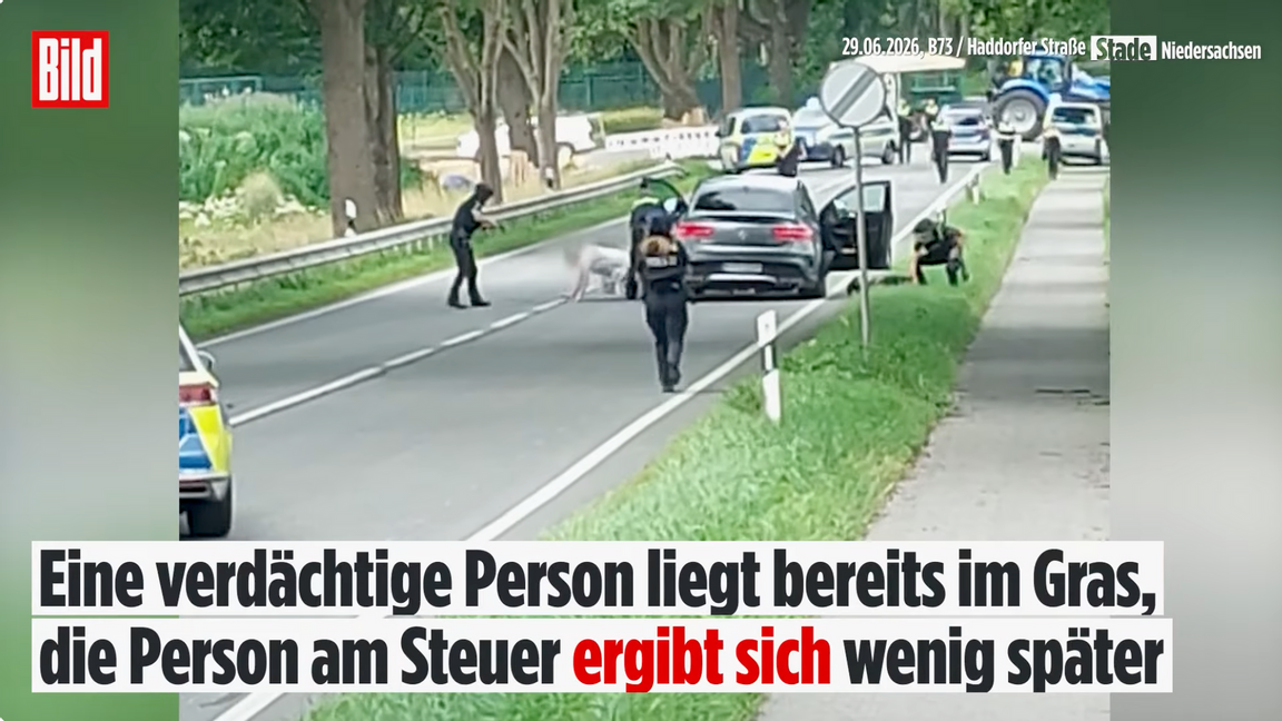 Gripandet blev dramatiskt. Foto: Skärmavbild Youtube/BILD