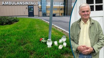 Till vänster: Blommor och ljus utanför ambulanssjukvården i Hudiksvall efter att en kvinnlig ambulanssjukvårdare blivit dödad i tjänsten i Harmånger Nordanstig kommun. Foto: Mats Andersson/TT/Privat