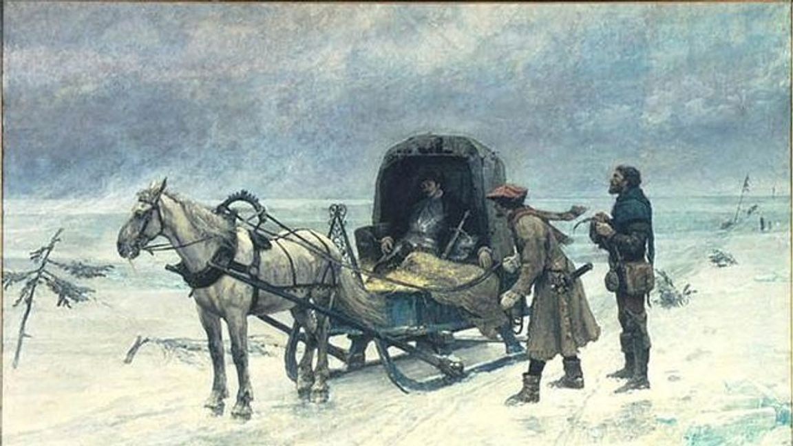 Sten Sture den yngre dör på Mälarens is. Foto: Wikipedia.