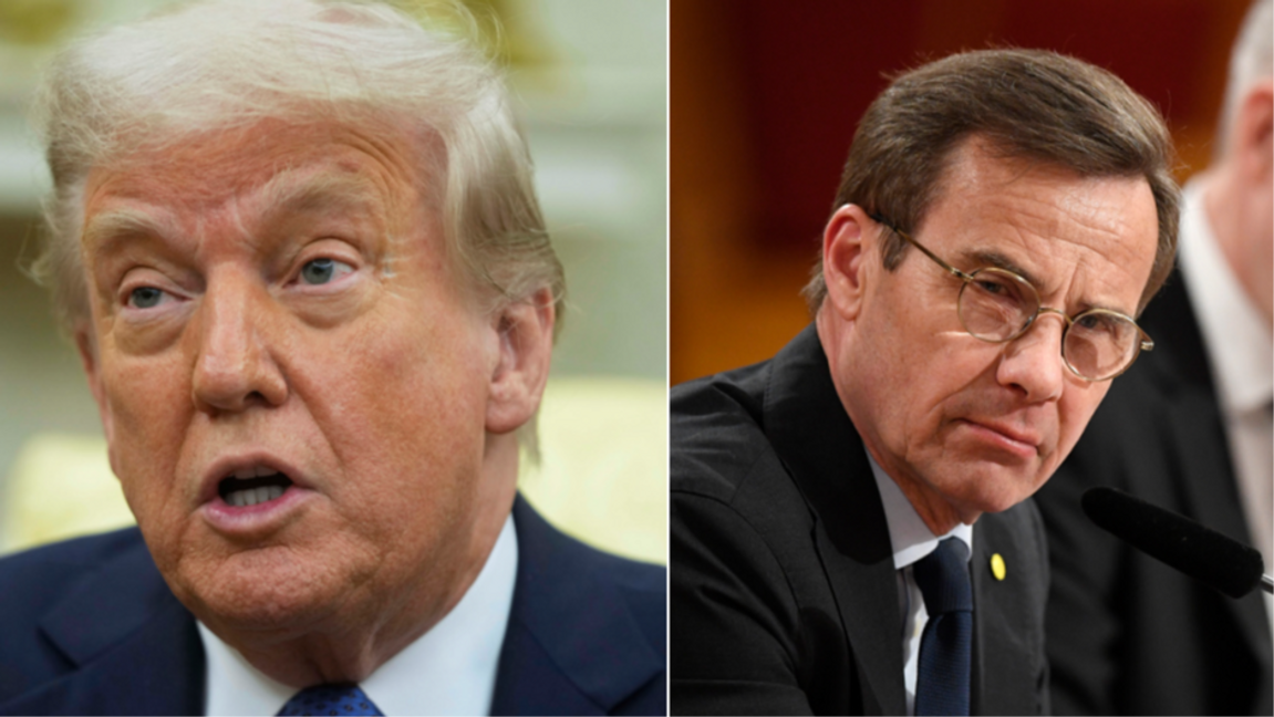 Statsminister Ulf Kristersson (M) ”beklagar djupt” USA:s president Donald Trumps uttalande om Krim-halvön. Foto: Mark Schiefelbein/AP/TT