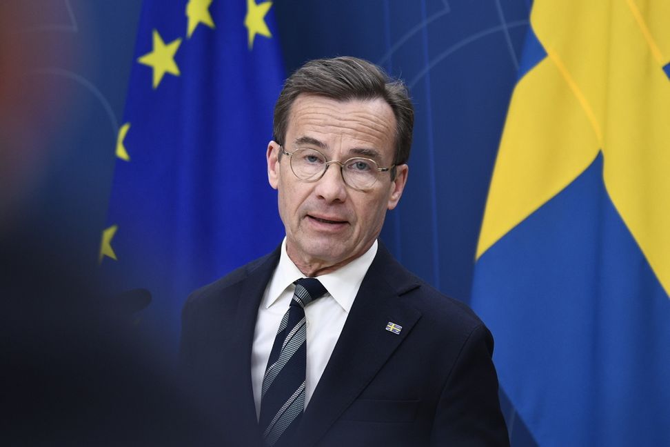 Statsminister Ulf Kristersson (M) är i Valencia på kongress med europeiska partigruppen EPP. Arkivbild. Foto: Lars Schröder/TT