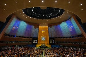 FN:s generalförsamling röstar om en tvåstatslösning på fredagen. Arkivbild. Foto: Frank Franklin II/AP/TT