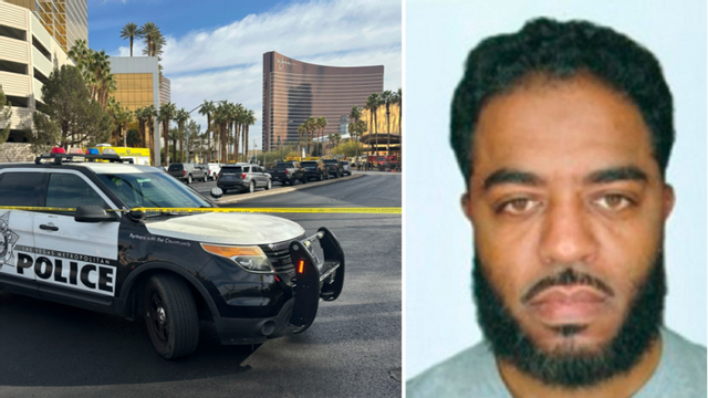 FBI har hittat flera kopplingar mellan terrorattackerna - bland annat tjänstgjorde både Las Vegas-gärningsmannen och Shamsud Din Jabbar på samma militärbas. Bilderna visar polisavspärrningen vid Trump International Hotel efter explosionen, samt Jabbar till höger. Foto: AP/TT