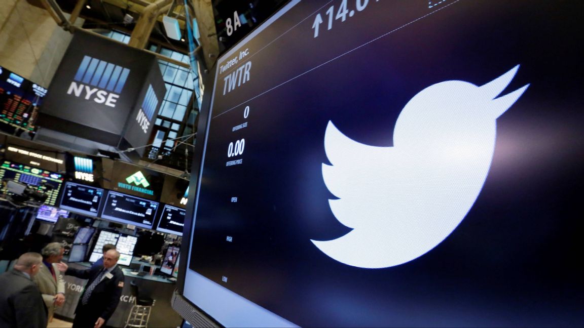 Twitter trendar uppåt på New York-börsen i maj 2016. Foto: Richard Drew/AP/TT