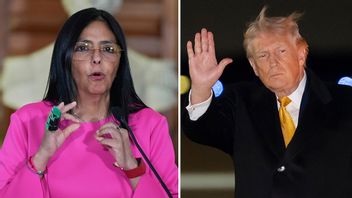 Delcy Rodriguez (till vänster) vänder sig till Donald Trump. Foto: Ariana Cubillos/Alex Brandon/AP/TT