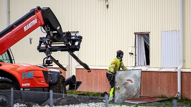 Migrationsverkets förvar i Åstorp efter nattens fritagning. Bild: Johan Nilsson/TT